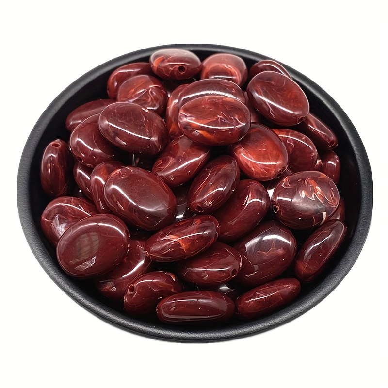 Colorful Oval Shape Striped Beads for DIY Jewelry Making